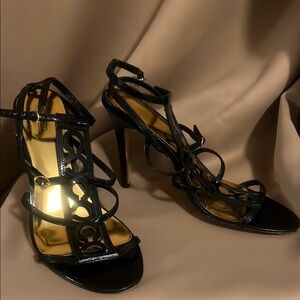 Coach Elegant Black Strappy Heels